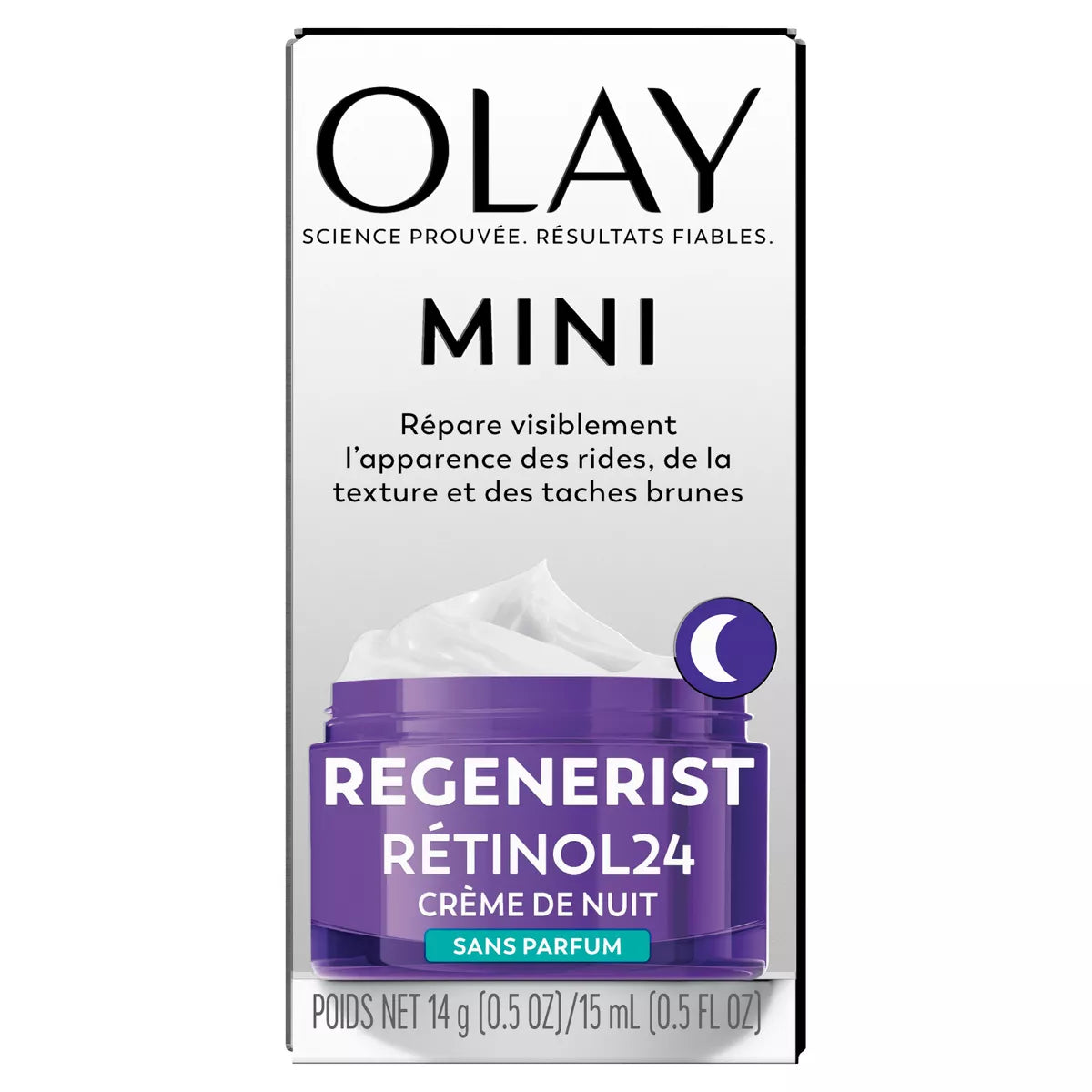Olay Regenerist Retinol 24 + Peptide Night Face Moisturizer Fragrance-Free - Trial Size - 0.5Oz: for Normal, Oily, Combination, Mature, Dry Skin