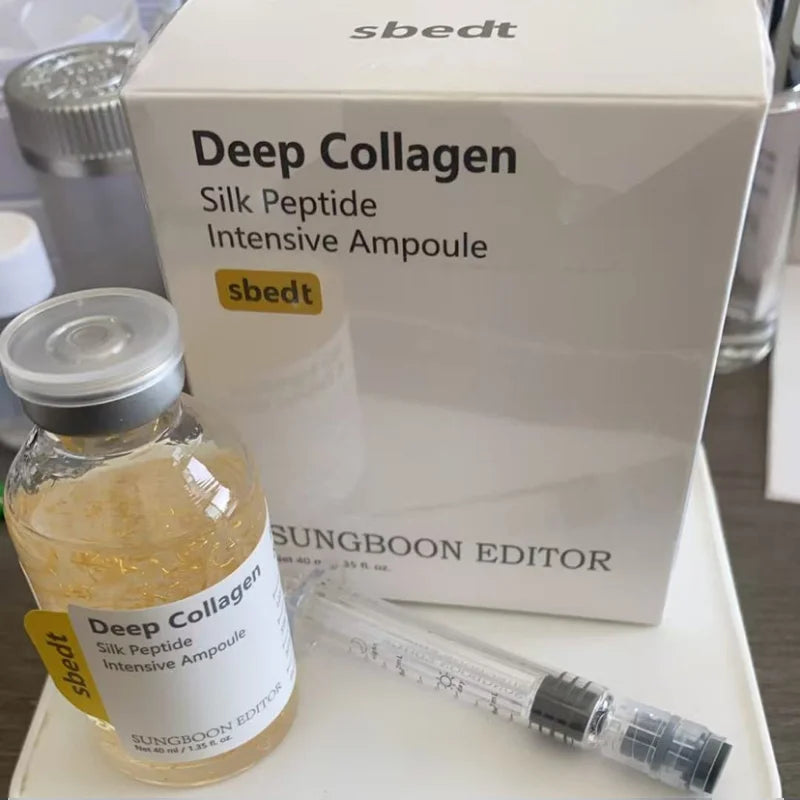 Silk Collagen Peptide Ampoule Serum Korean Care Set Deep Collagen Moisturizer Serum Retinol Power Capsule Cream Women Face Care