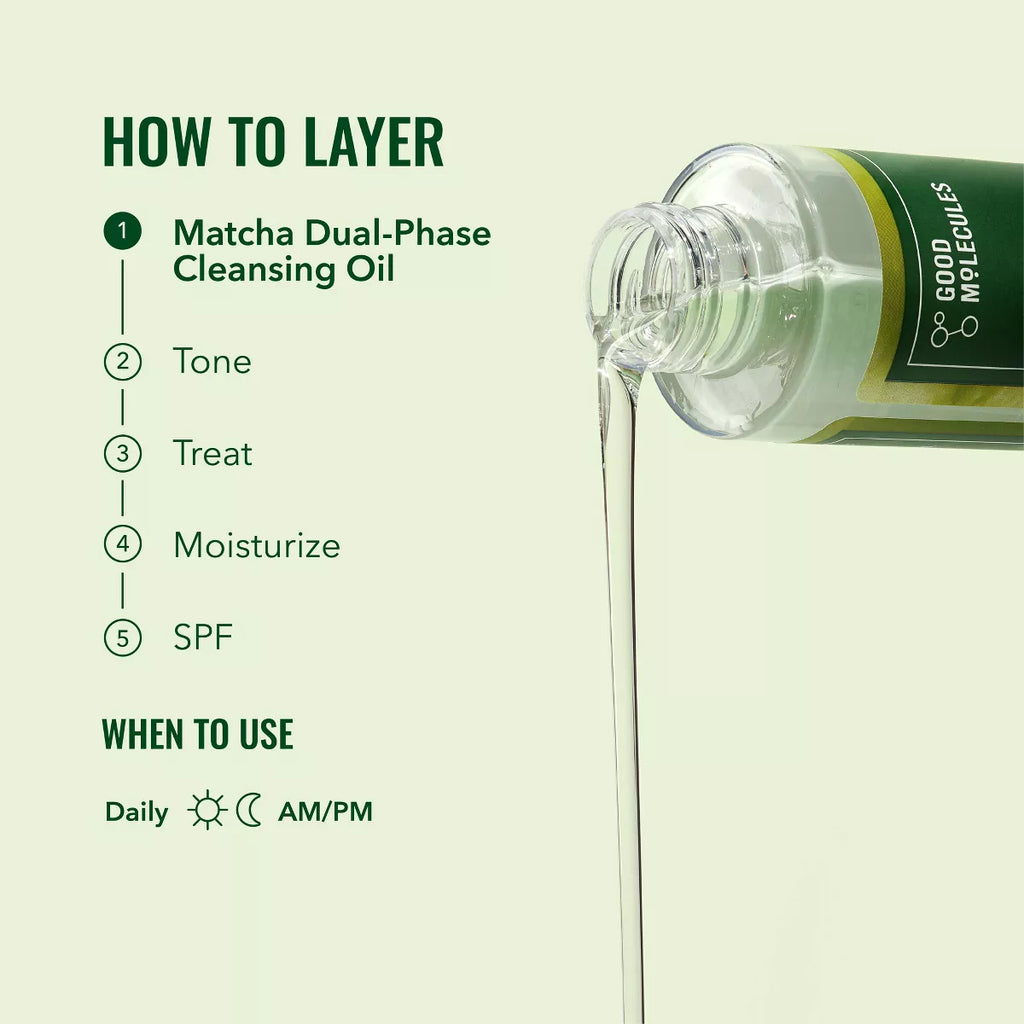 Good Molecules Matcha Dual-Phase Cleansing Oil - 100Ml: Vegan, for Normal, Combination, Sensitive Skin