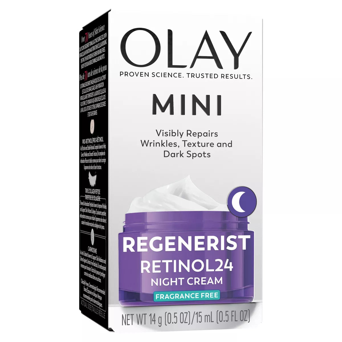 Olay Regenerist Retinol 24 + Peptide Night Face Moisturizer Fragrance-Free - Trial Size - 0.5Oz: for Normal, Oily, Combination, Mature, Dry Skin