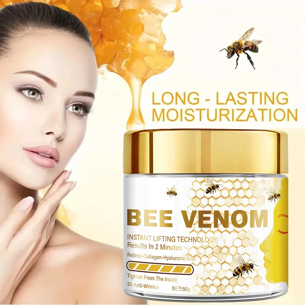 Bee Venom Instant Lifting Face Cream, Containing Retinol and Collagen, Deeply Penetrates, Tightens and Moisturizes