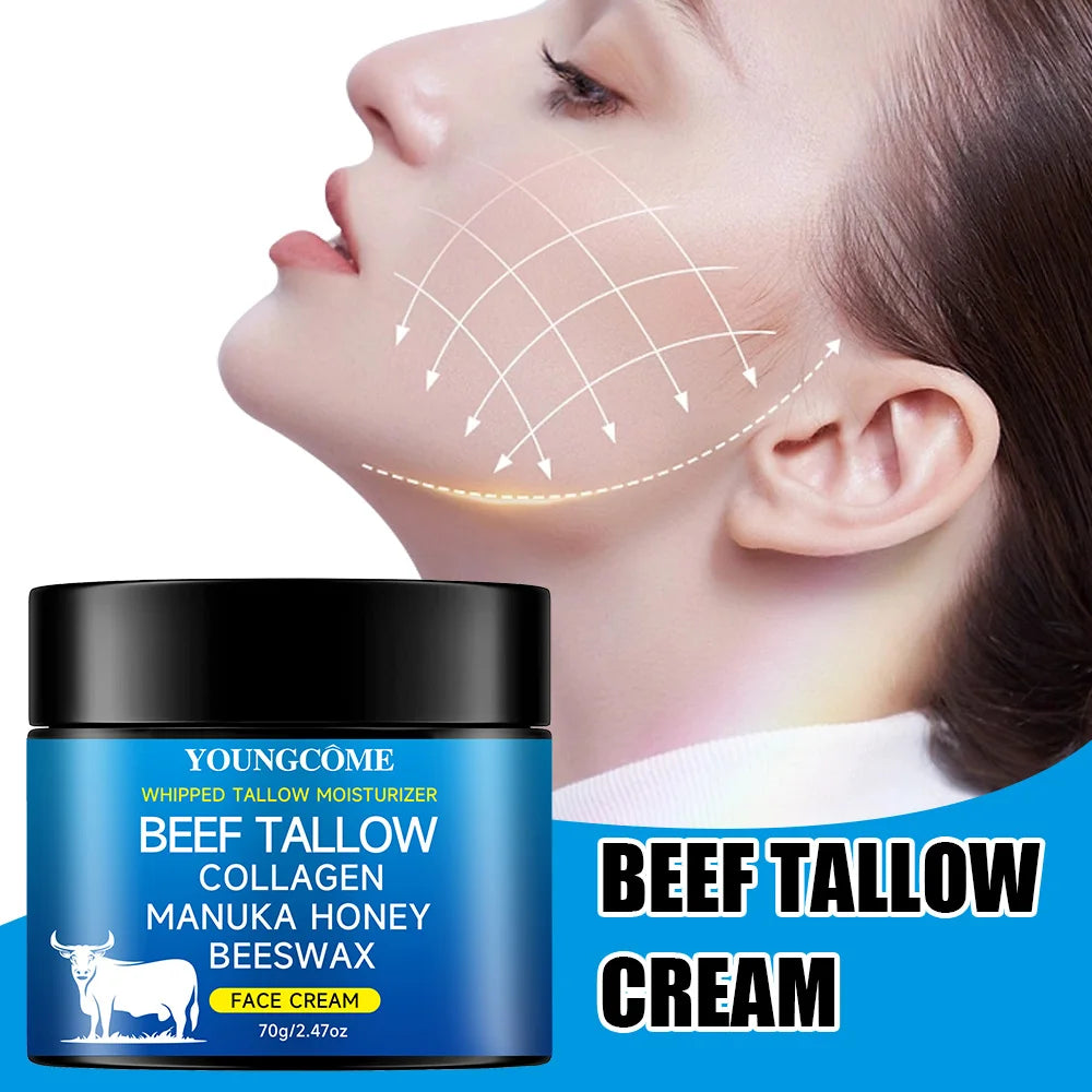Tallow Face Cream Raw Honayolive Oil anti Aging Face Cream Wrinkle Remover Collagenr Smooth Wrinkle Moisturizing Firming