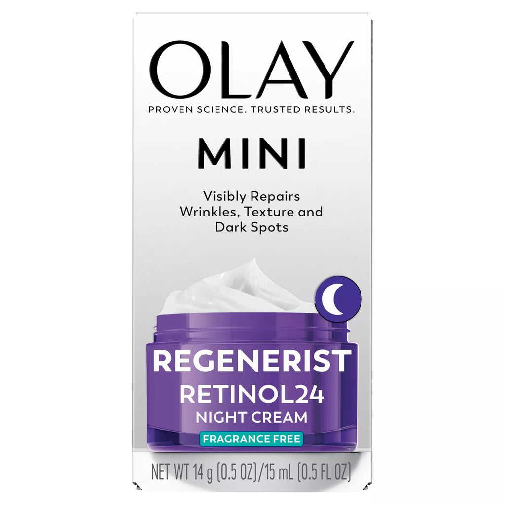 Olay Regenerist Retinol 24 + Peptide Night Face Moisturizer Fragrance-Free - Trial Size - 0.5Oz: for Normal, Oily, Combination, Mature, Dry Skin