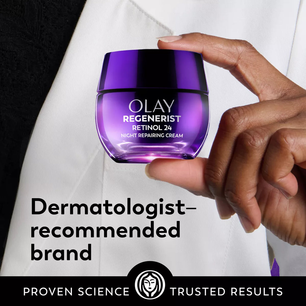 Olay Regenerist Retinol 24 + Peptide Night Face Moisturizer Fragrance-Free - Trial Size - 0.5Oz: for Normal, Oily, Combination, Mature, Dry Skin