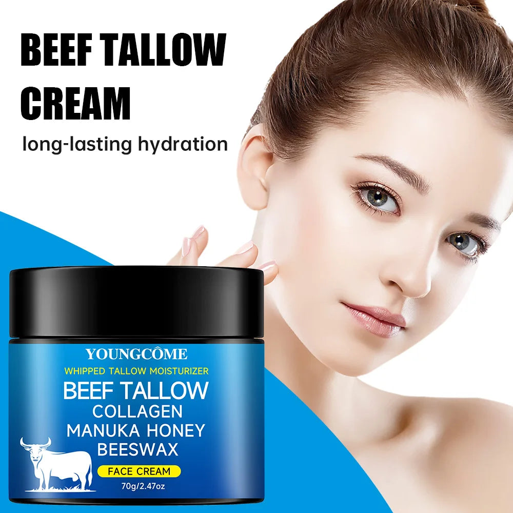 Tallow Face Cream Raw Honayolive Oil anti Aging Face Cream Wrinkle Remover Collagenr Smooth Wrinkle Moisturizing Firming