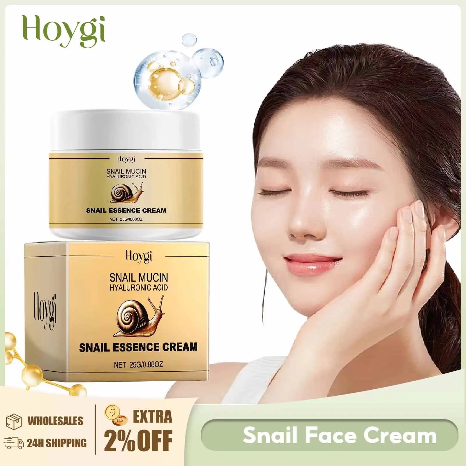 Snail Face Cream Wrinkle Removal Fade Fine Line Shrink Pore Acne Removal Whitening Replenishment Moisturizing anti Aging Cream