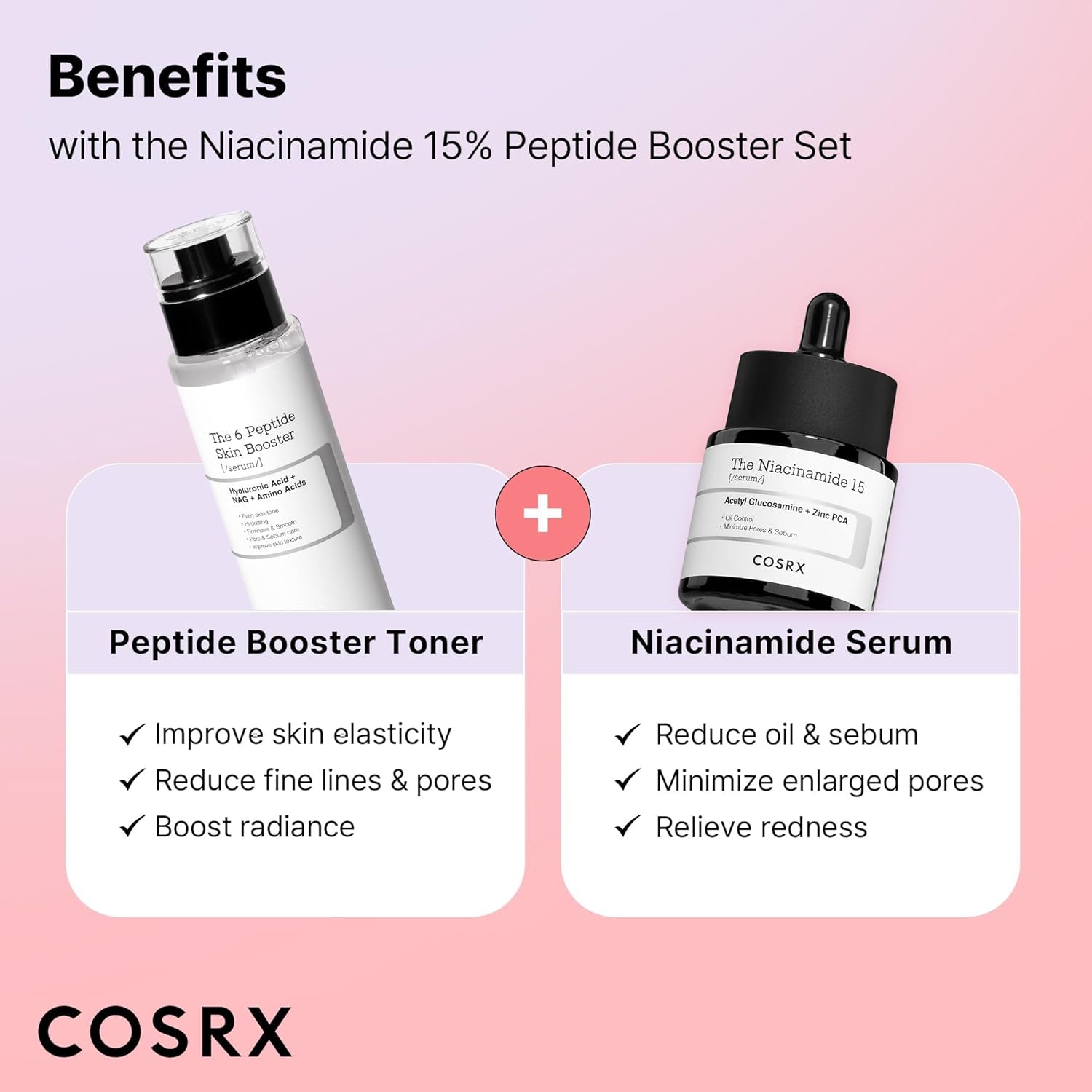 Exclusive Niacinamide 15% Peptide Booster Set - Enhance Your Glow with Korean Skin Care Gift Set & Serum