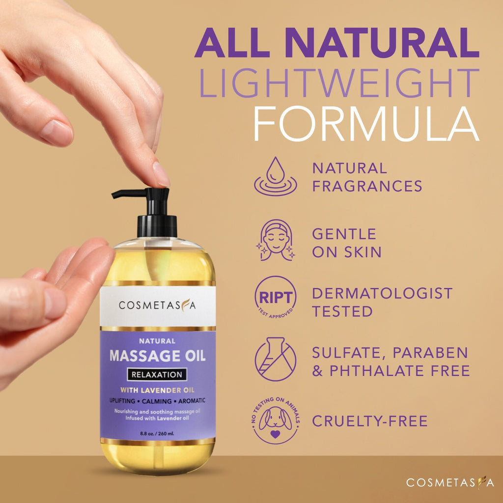 Lavender Relaxation Massage Oil 8.8 Oz by Cosmetasa Exp 8/24