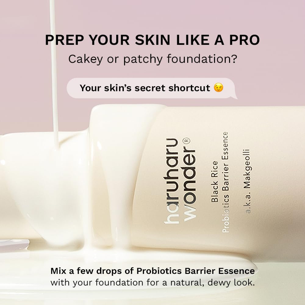 Wonder Black Rice Probiotics Barrier Essence, 4.05 Fl.Oz, Skin Flooding & Layering, Strengthens Skin Barrier, Moisturizes, Glowy Radiant Skin, Non-Comedogenic, Vegan Korean Skincare