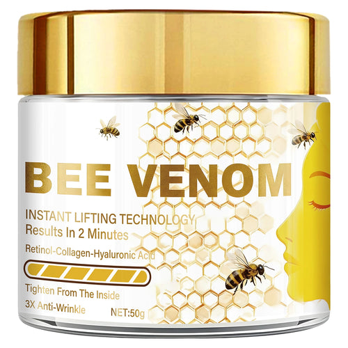 Bee Venom Instant Lifting Face Cream, Containing Retinol and Collagen, Deeply Penetrates, Tightens and Moisturizes